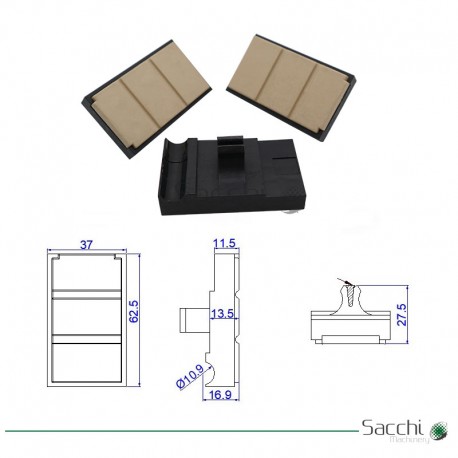 Taco cadena de arrastre 63*37*15mm