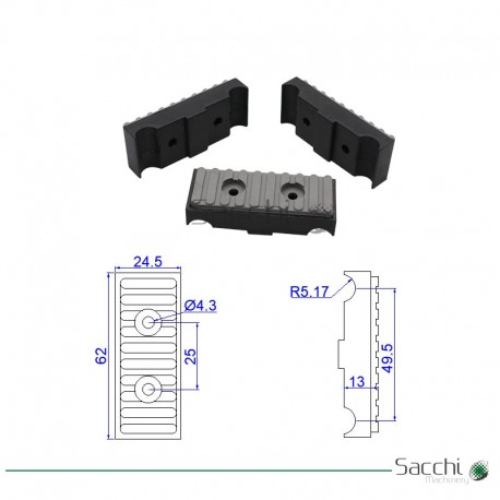 Taco cadena de arrastre 63*25*14mm