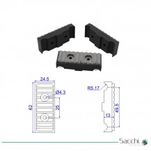 Taco / Zapata / Pastilla / 63*25*14mm Almohadilla de cadena transportadora