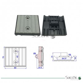 Taco cadena de arrastre 80*75*18mm