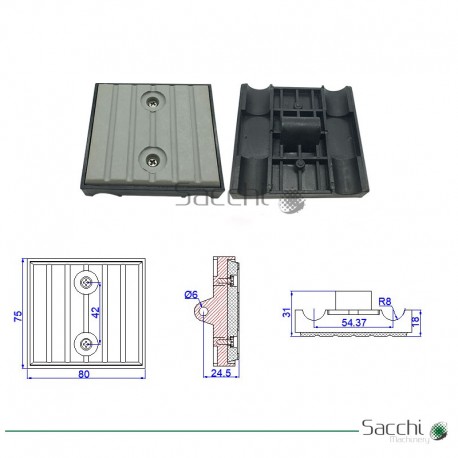 Taco cadena de arrastre 80*75*18mm