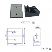 Taco / Zapata / Pastilla / 72*70*31.3mm Almohadilla de cadena transportadora