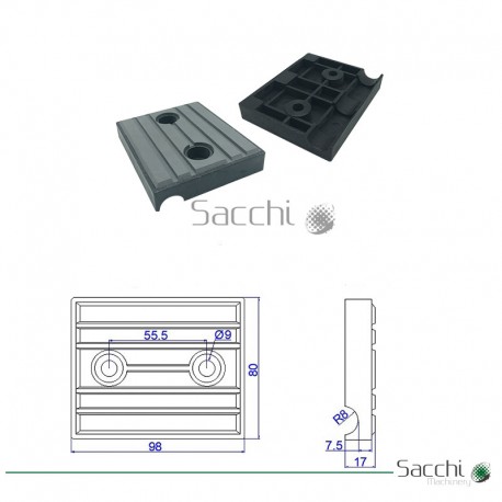 Taco Cadena Arrastre 98x80mm