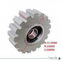 Rueda cadena de arrastre D71.5xd15x20mm / Rueda prensor  Compatible Egurko.
