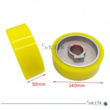 Rodillo / Rueda de arrastre de PU Ø140xØ30x50mm.