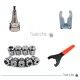 Kit de 9 pinzas, cono, llave y  soporte