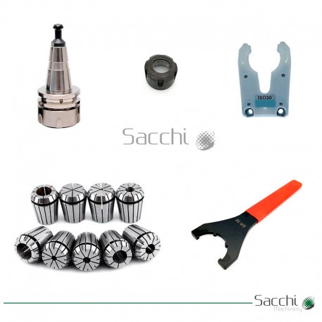 Kit de 9 pinzas, cono, llave y  soporte