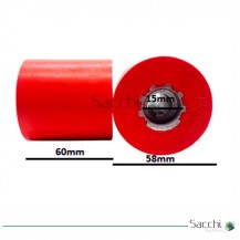 Rodillo / Rueda de arrastre de Goma Ø58xØ15x60mm.