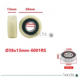 Rueda para carro para Escuadradora 38x12x13mm
