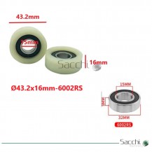 Rueda de carro para Escuadradora 43.2x15x16mm