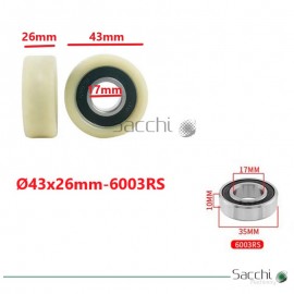 Rueda para carro para Escuadradora 43x17x26mm