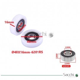 Rueda para carro para Escuadradora 48x12x16mm
