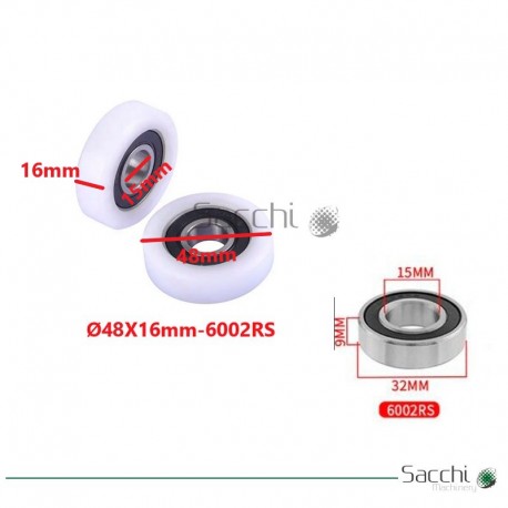 Rueda para carro para Escuadradora 48x15x16mm