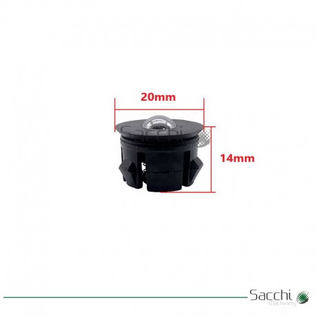 Tapón  bola flotante de aire negro 20x14 con muelle. 50 unidades.